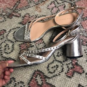 Zara Silver and gold strapped heels
